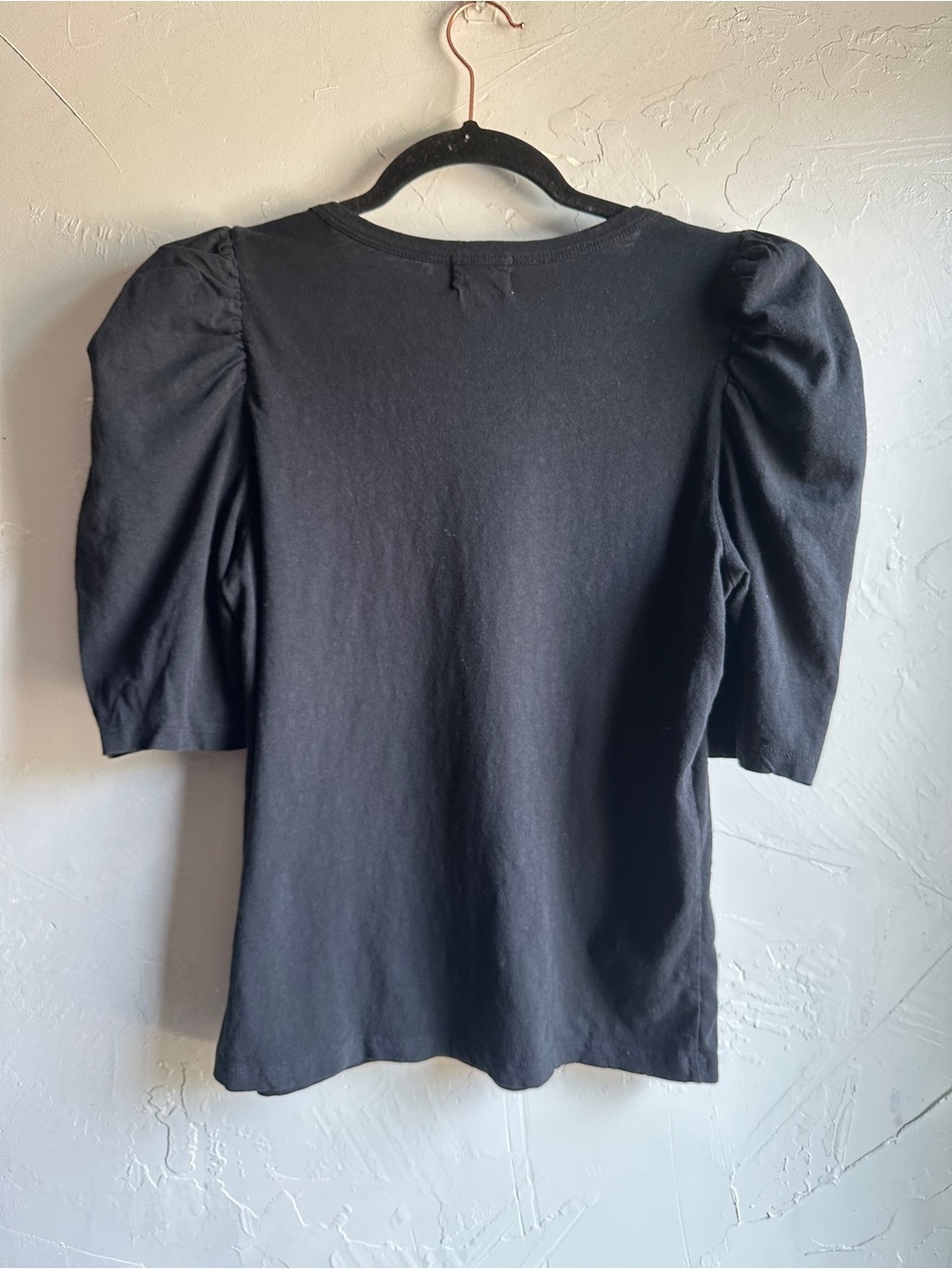 Nation LTD Black Pima Cotton Puff Sleeve Tee Minimalist Elevated Basic M - Picture 8 of 9